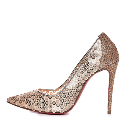 Christian Louboutin Lace Paill Cabaret Rete 554 100 Pumps 35 Version Nude 1 of 8