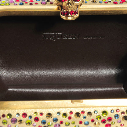 Alexander McQueen Multicolor Crystal Skull Box Clutch Gold 6 of 8