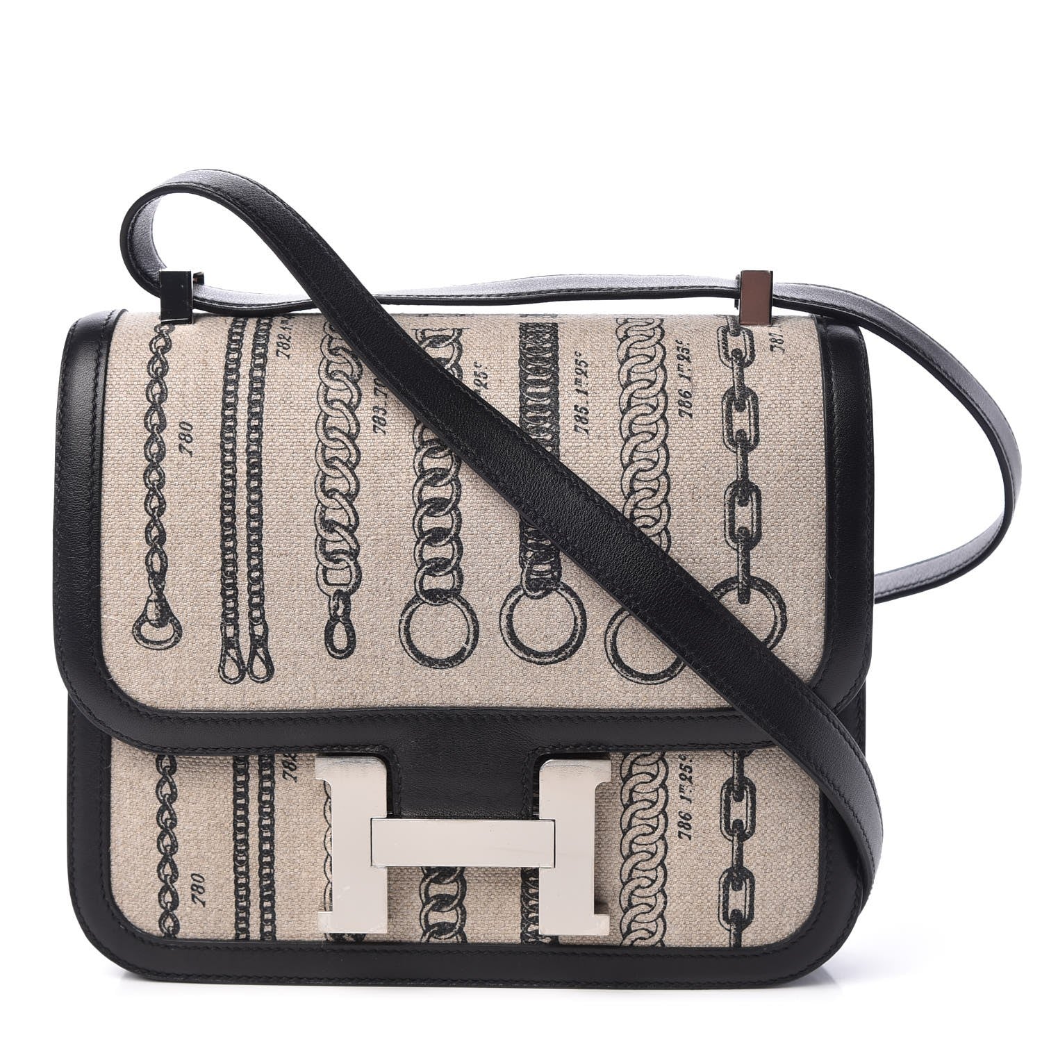 Hermes Swift Toile Dechainee Constance 24 Ficelle Black 1 of 8
