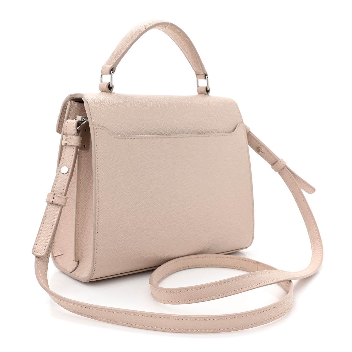 Saint Laurent Grain de Poudre Mini Classic Monogram Cassandra Top Handle Marble Pink 3 of 14