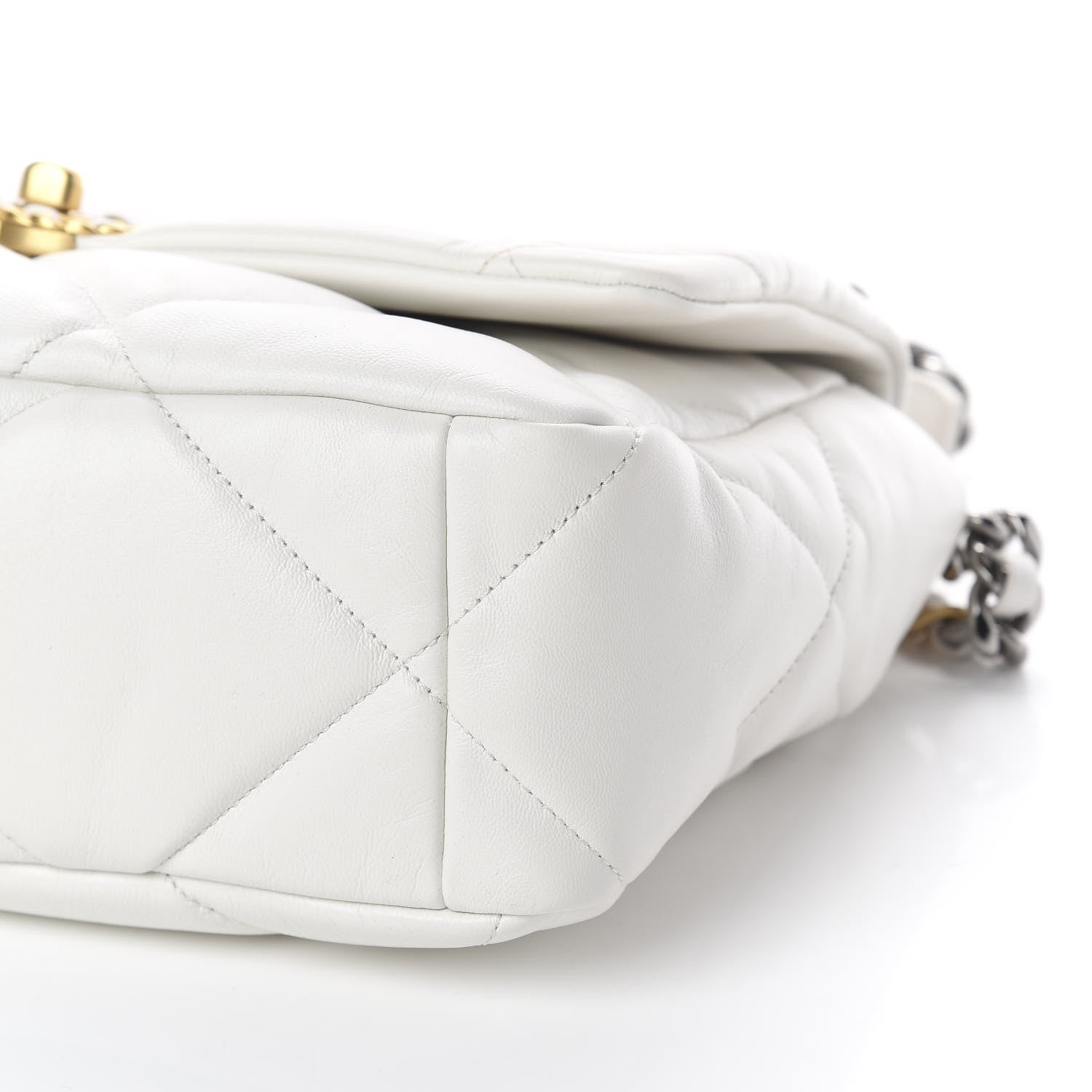 Chanel Lambskin Quilted Large 19 Flap Light White 9 of 9