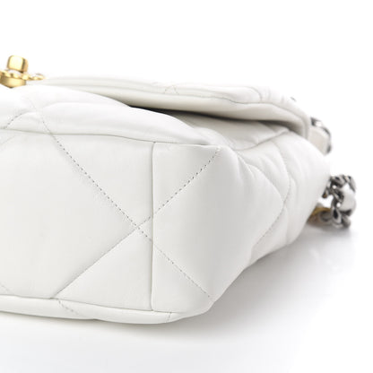 Chanel Lambskin Quilted Large 19 Flap Light White 9 of 9