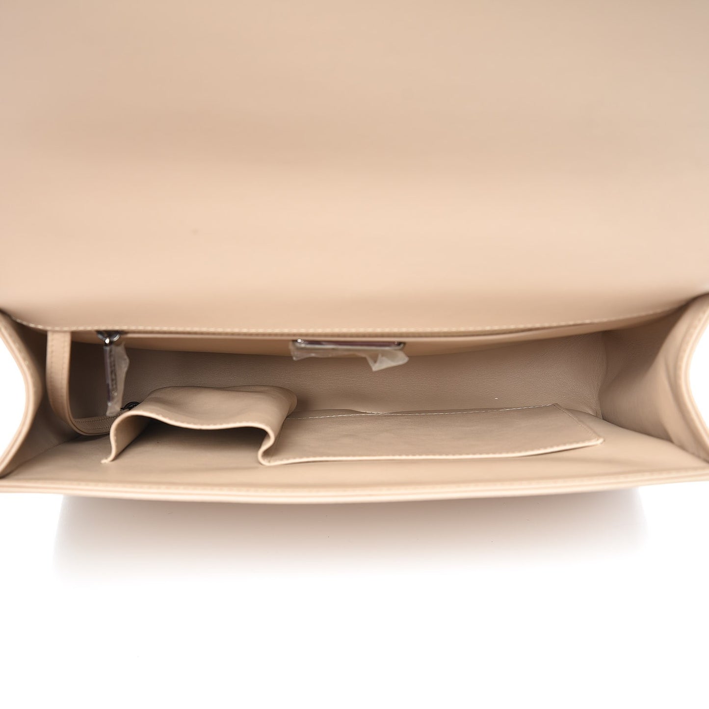 Python Calfskin Large Boy Flap Beige