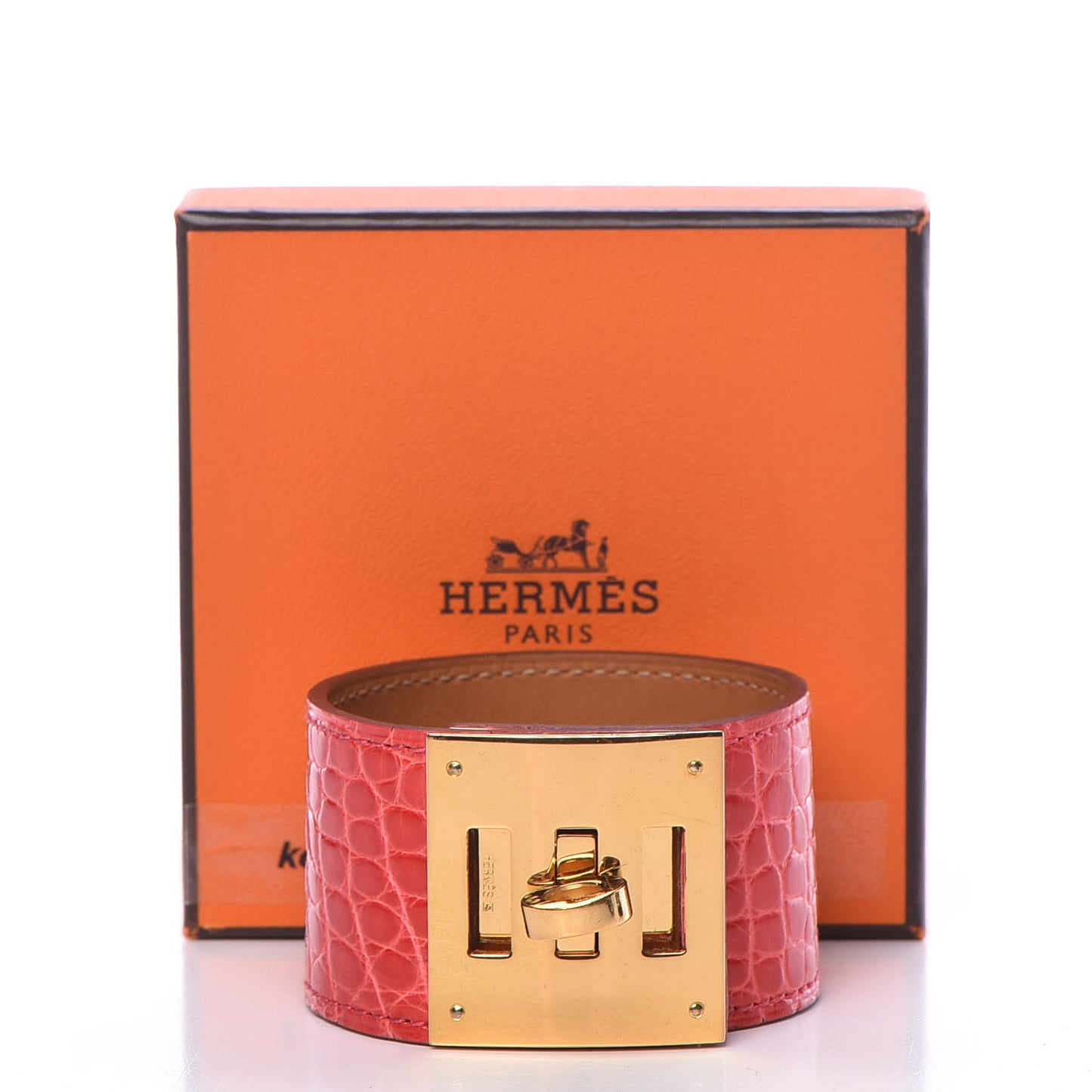 Shiny Alligator Kelly Dog Cuff Bougainvillea