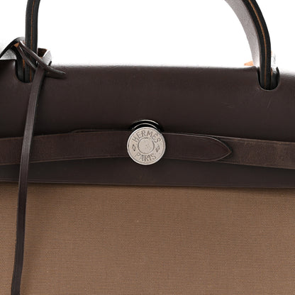 Hermes Vache Hunter Toile Herbag Zip 31 PM PM Etoupe Ebene 9 of 11