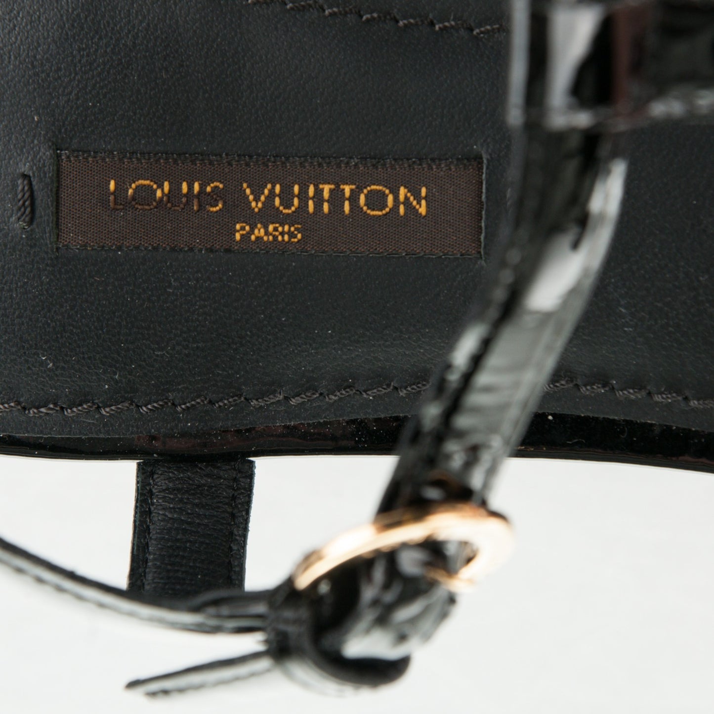 Patent Paradiso Flat Sandals 36 Black