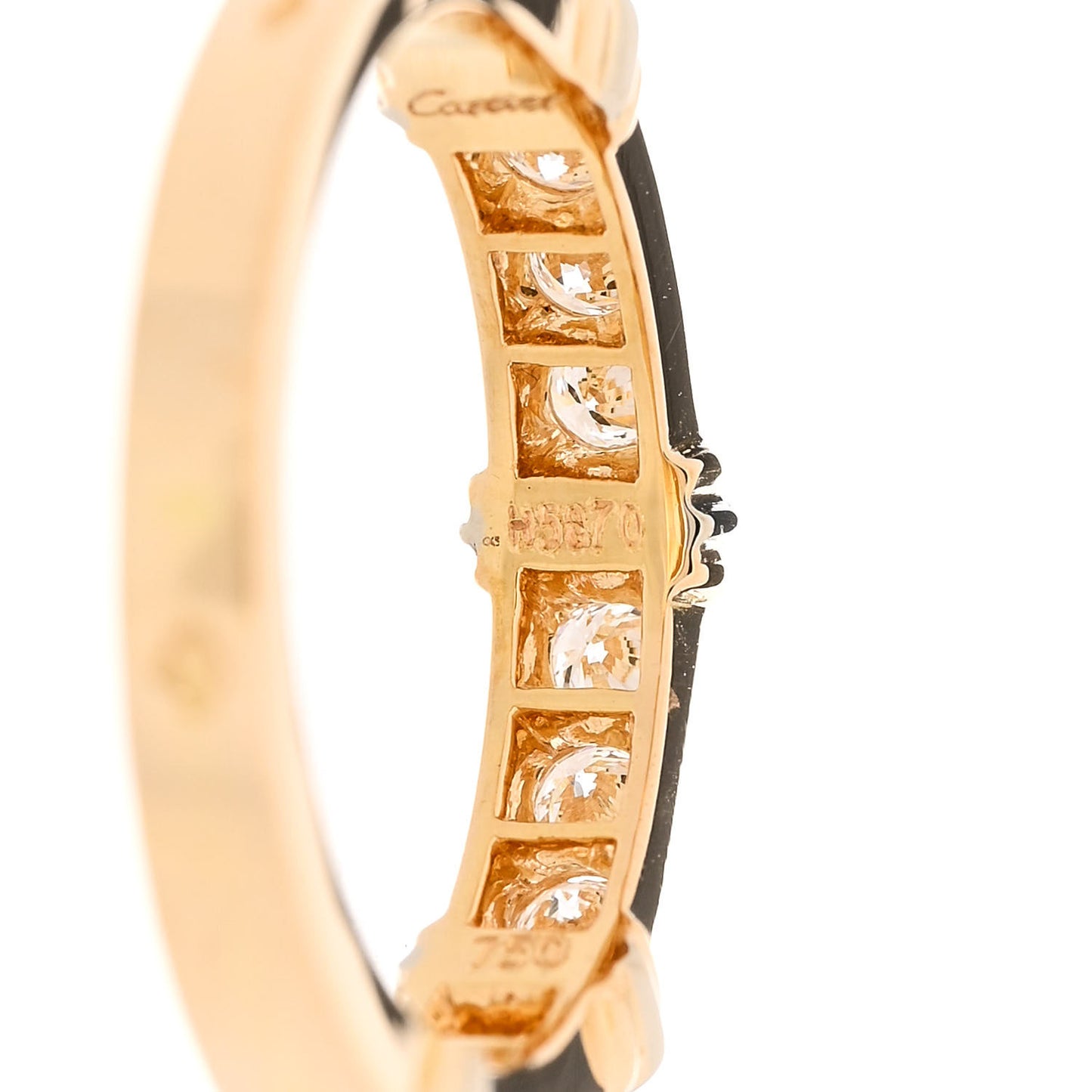18K Yellow White Gold Diamond Half Contessa Band Ring 50 5.5