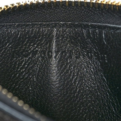 Saint Laurent Grain De Poudre Matelasse Chevron Monogram Fragments Zippered Card Case Black 7 of 9