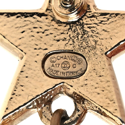 Chanel Metal CC Triple Star Drop Earrings Gold 4 of 4