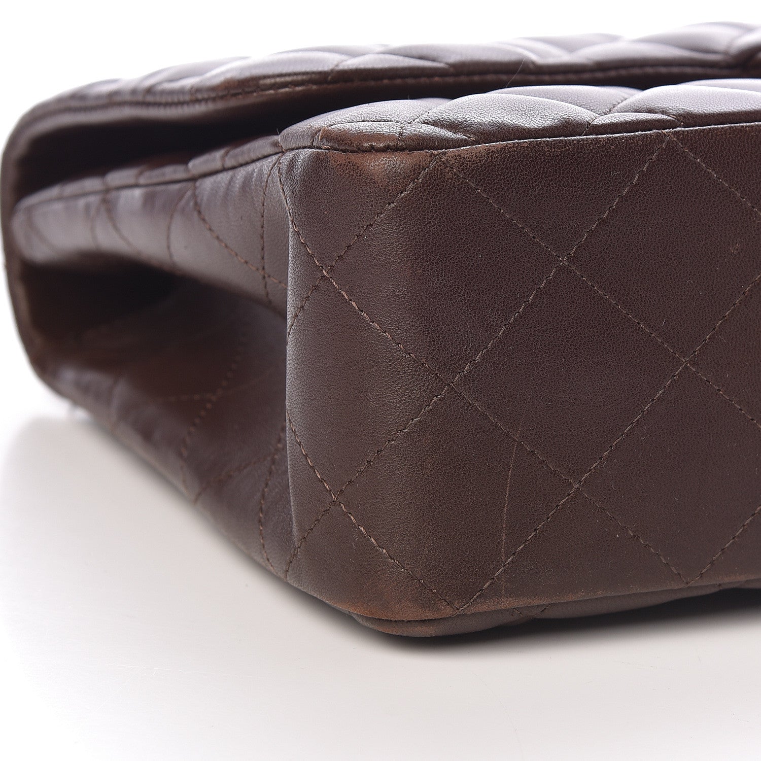 Chanel Lambskin Quilted Jumbo Single Flap Dark Brown 9 of 12