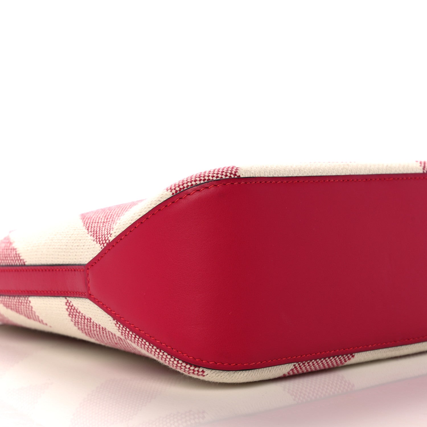 Hermes Swift Toile H Cabas H En Biais 27 Ecru Framboise 8 of 10
