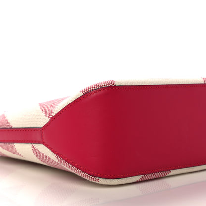 Hermes Swift Toile H Cabas H En Biais 27 Ecru Framboise 8 of 10