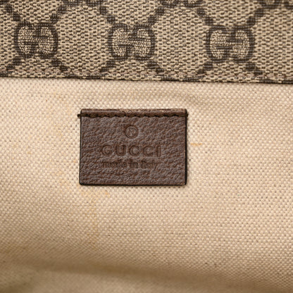Gucci GG Supreme Monogram Web Small Neo Vintage Double Flap Messenger Bag Beige New Acero 6 of 14