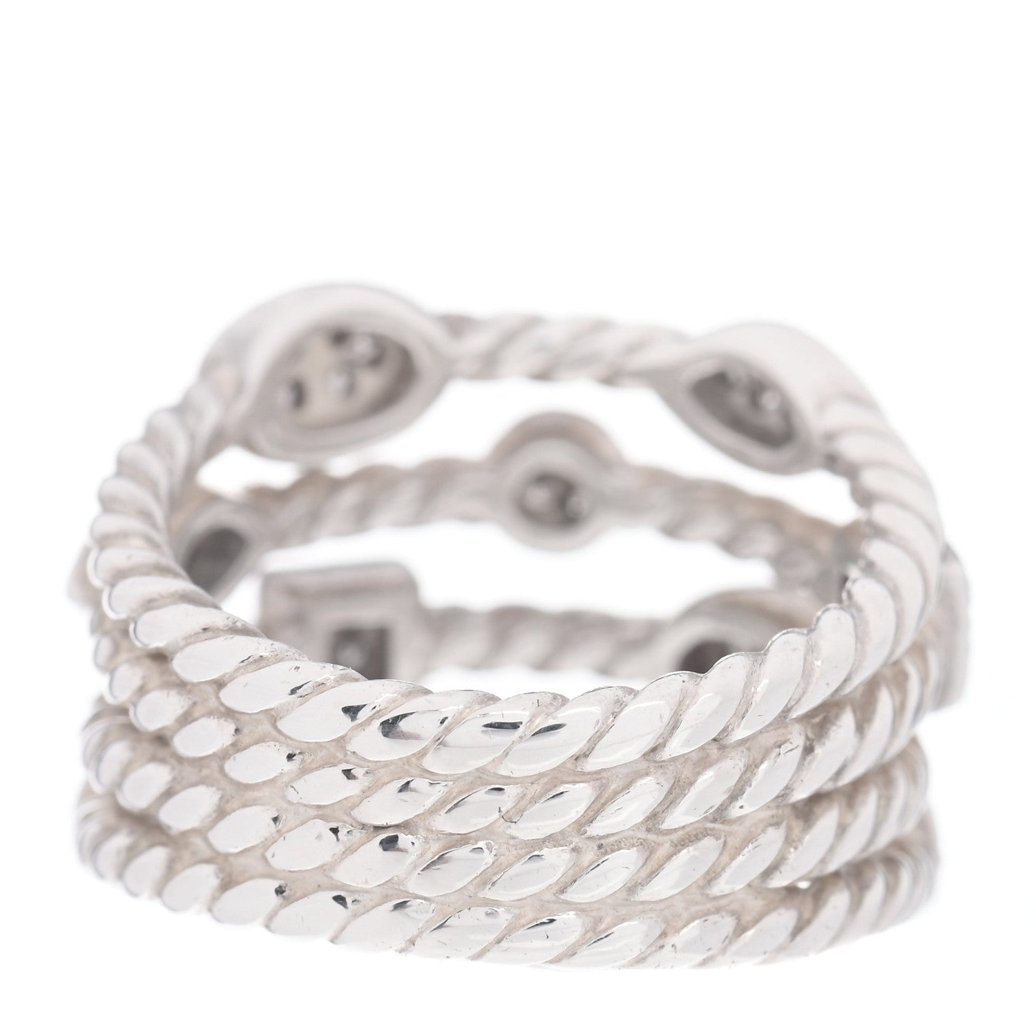 David Yurman Sterling Silver Diamond Confetti 4 Row Ring 49 5 3 of 4