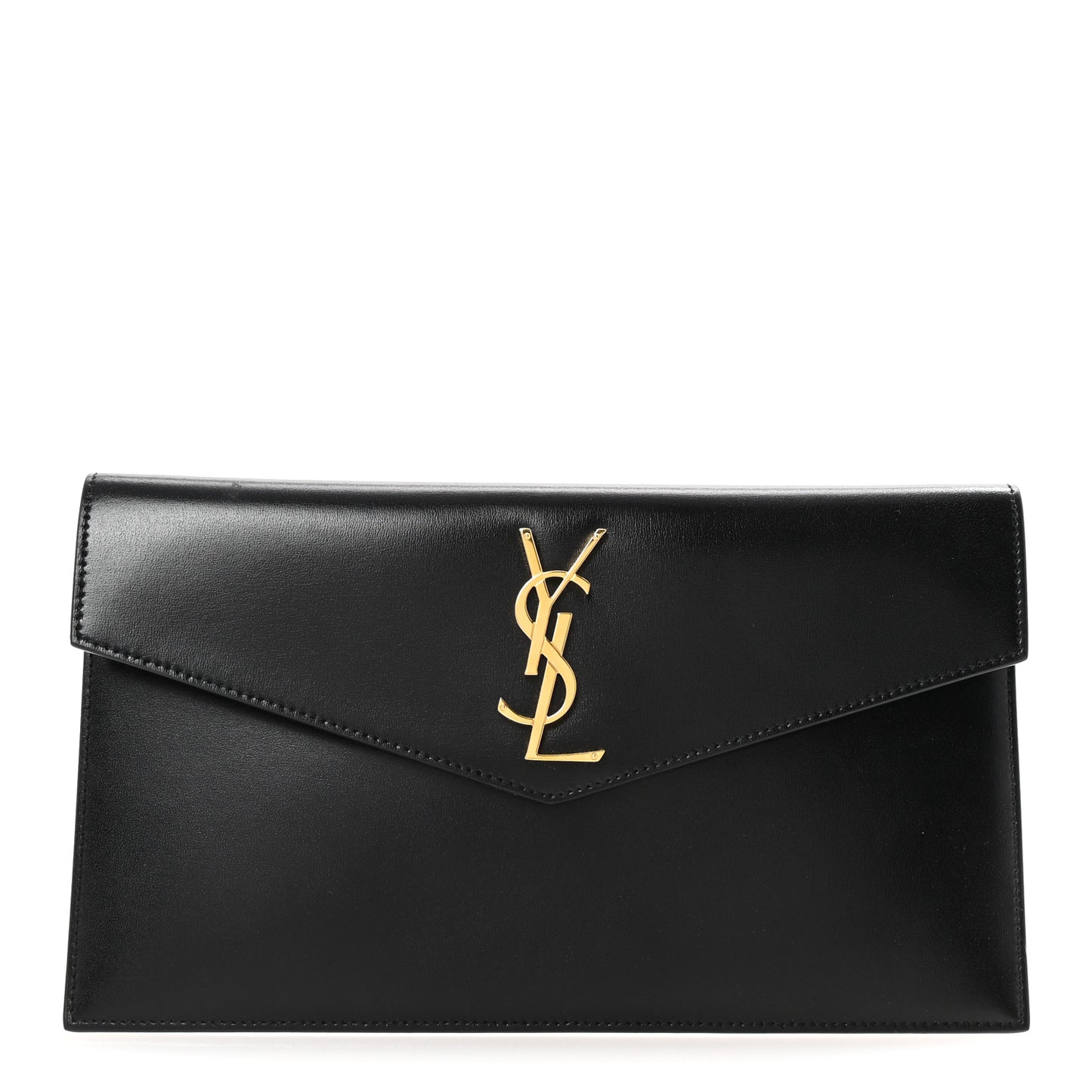 Smooth Shiny Calfskin Monogram Uptown Pouch Black