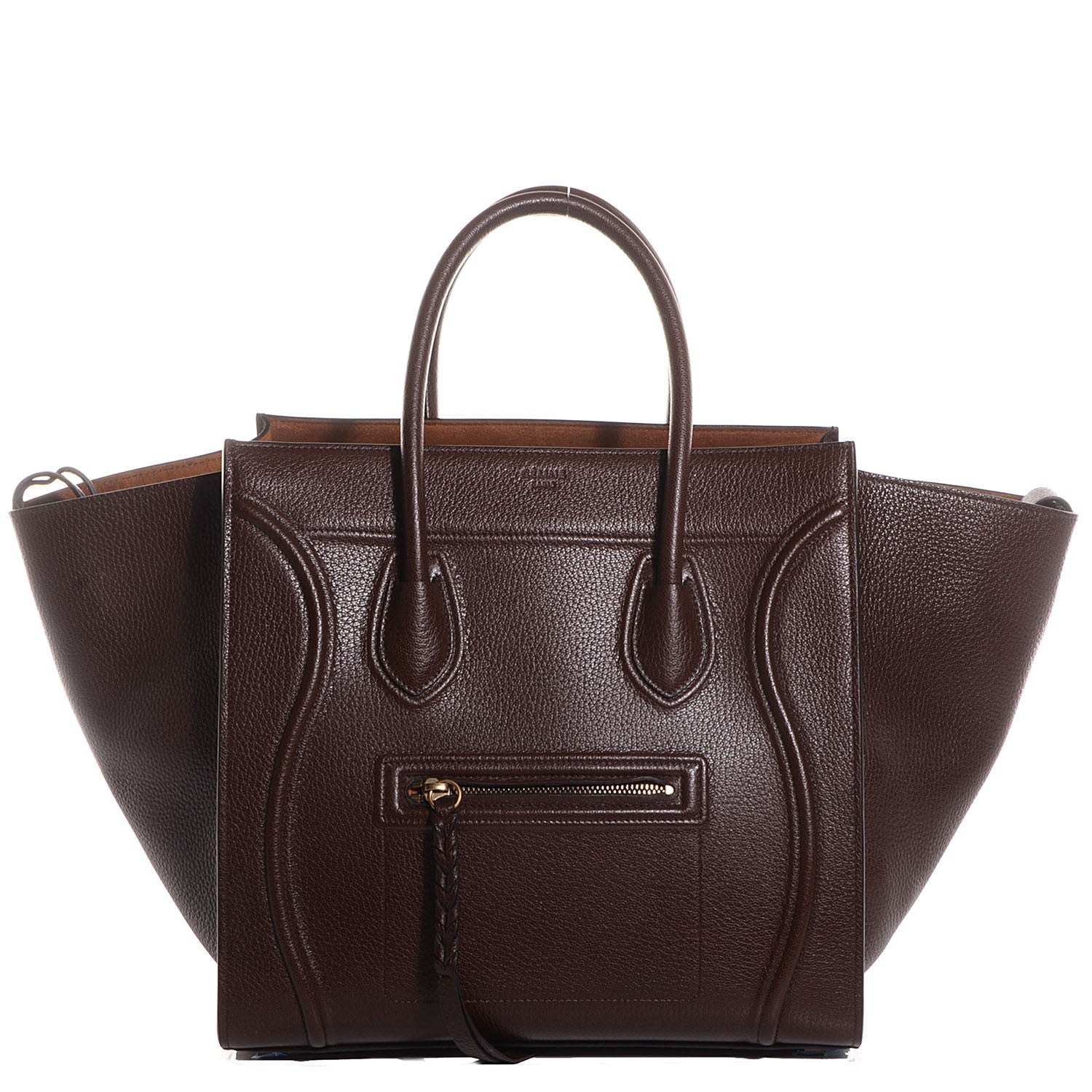 Celine Shiny Grained Calfskin Medium Phantom Luggage Brown 1 of 9
