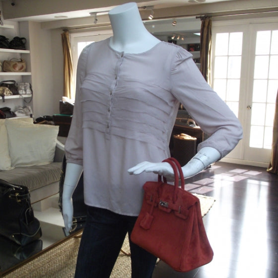 Hermes Veau Doblis Birkin 25 Orange Suede 2 of 13