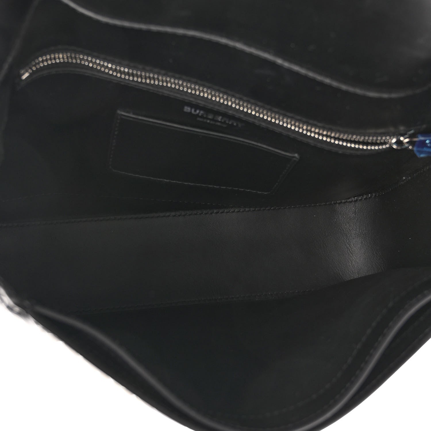 Burberry Calfskin Monogram TB Print Messenger Bag Black White 5 of 9