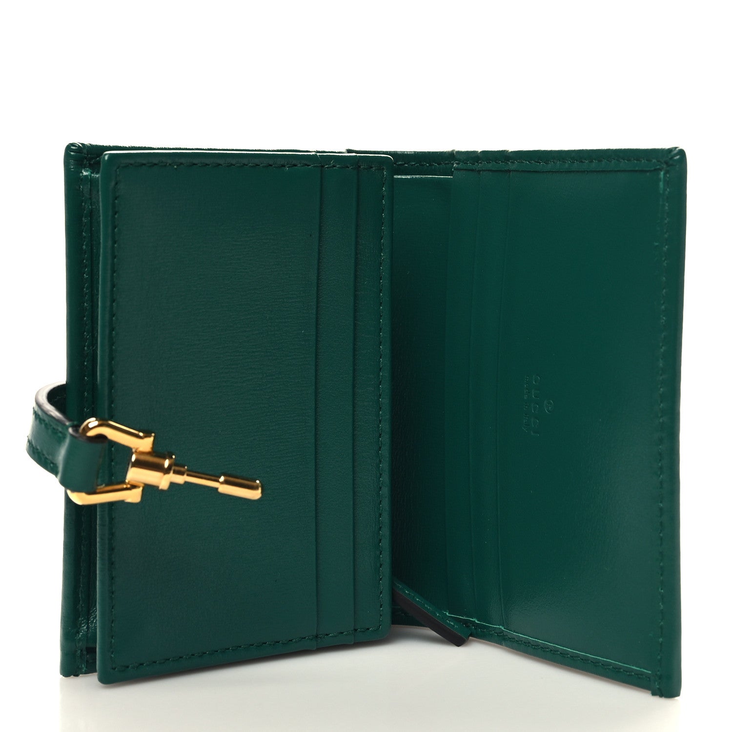 Gucci Calfskin Jackie 1961 Card Case Emerald Green 5 of 9