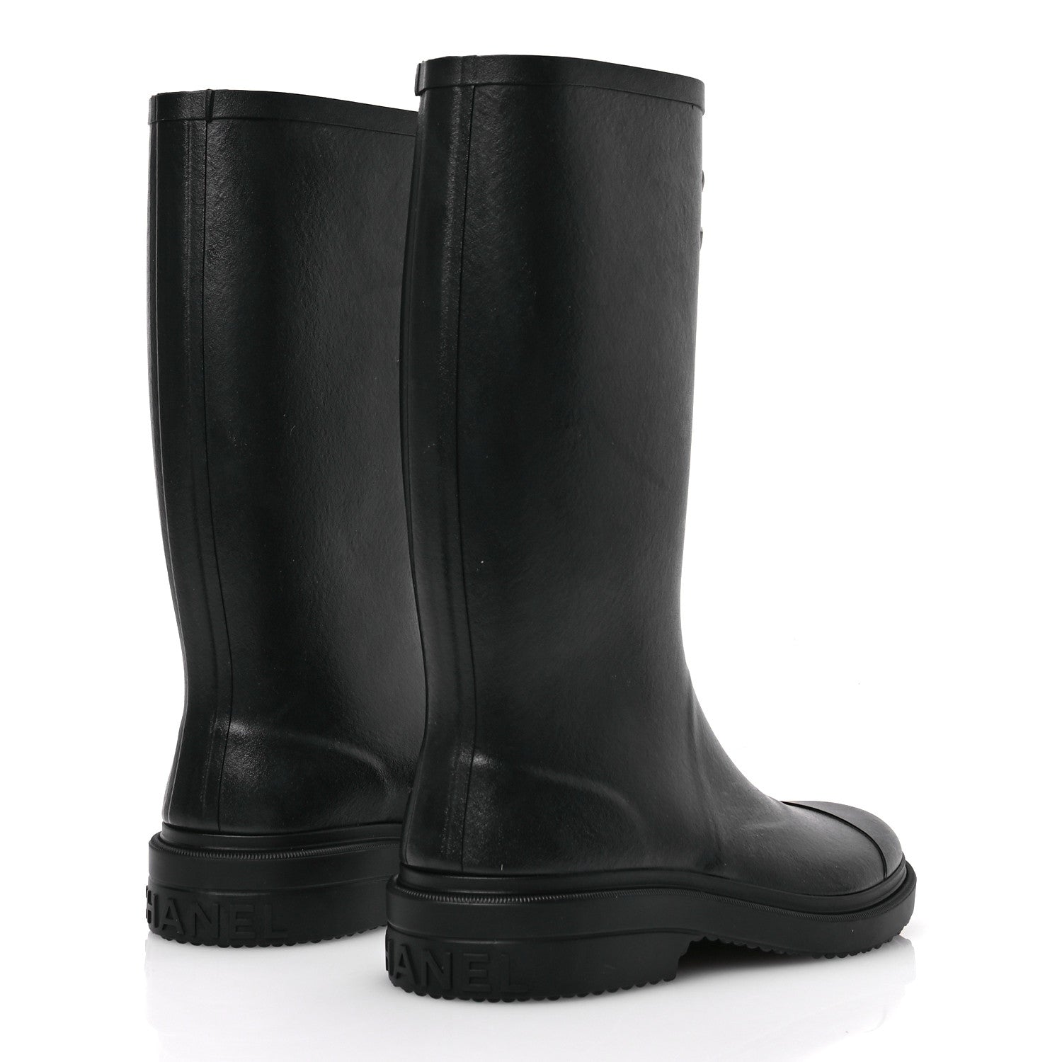 Chanel Caoutchouk CC High Boots 40 Black 4 of 9