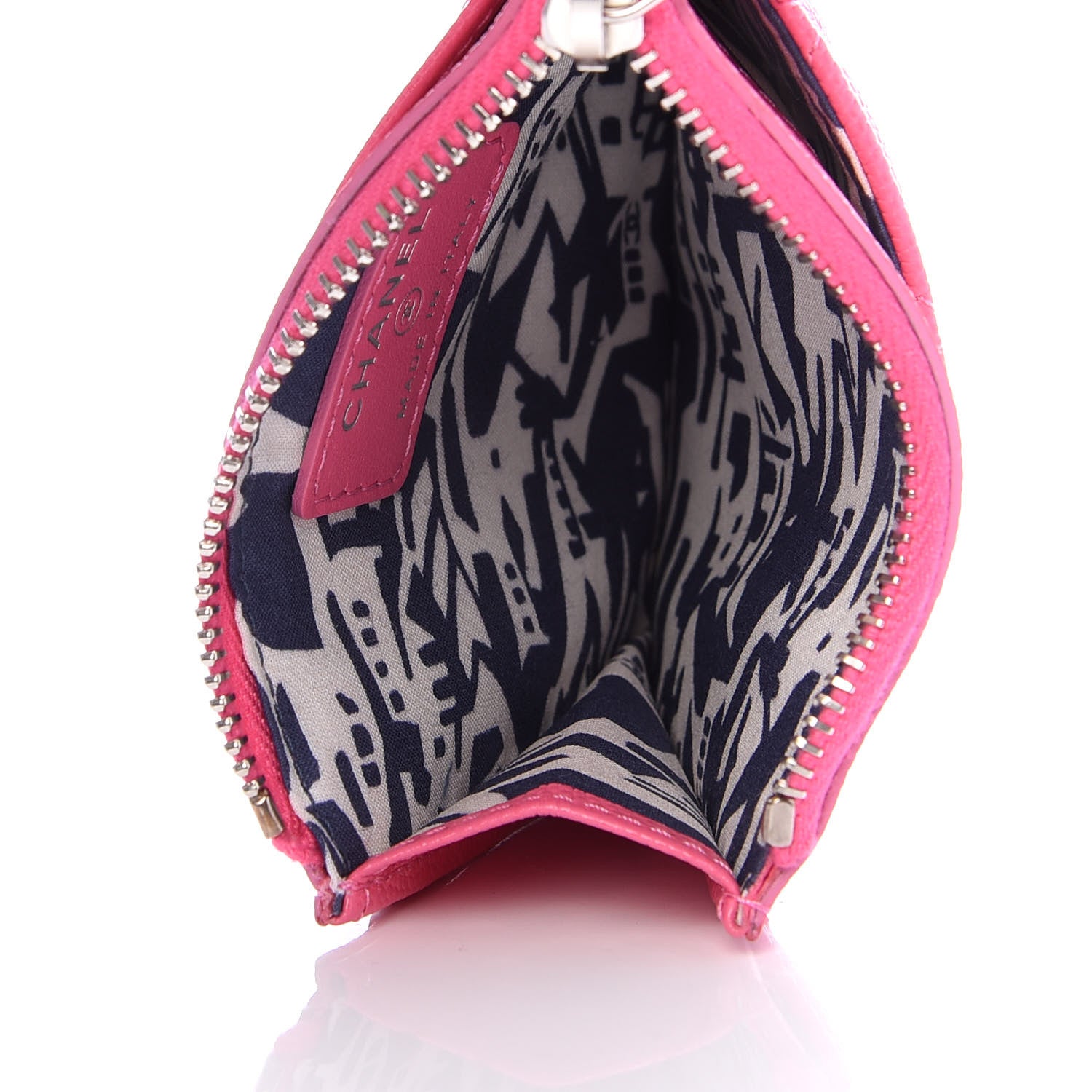 Chanel Caviar Quilted CC Zip Card Holder Pink 5 of 8