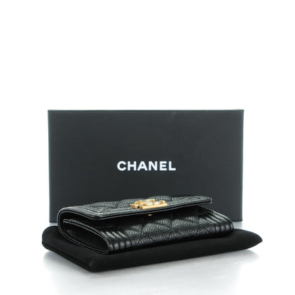 Chanel Caviar Quilted Boy Card Holder Wallet Black 4 of 8