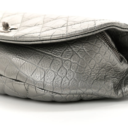 Chanel Metallic Calfskin Crocodile Embossed Quilted Easy Trip Waist Bag Fanny Pack Silver 10 of 10