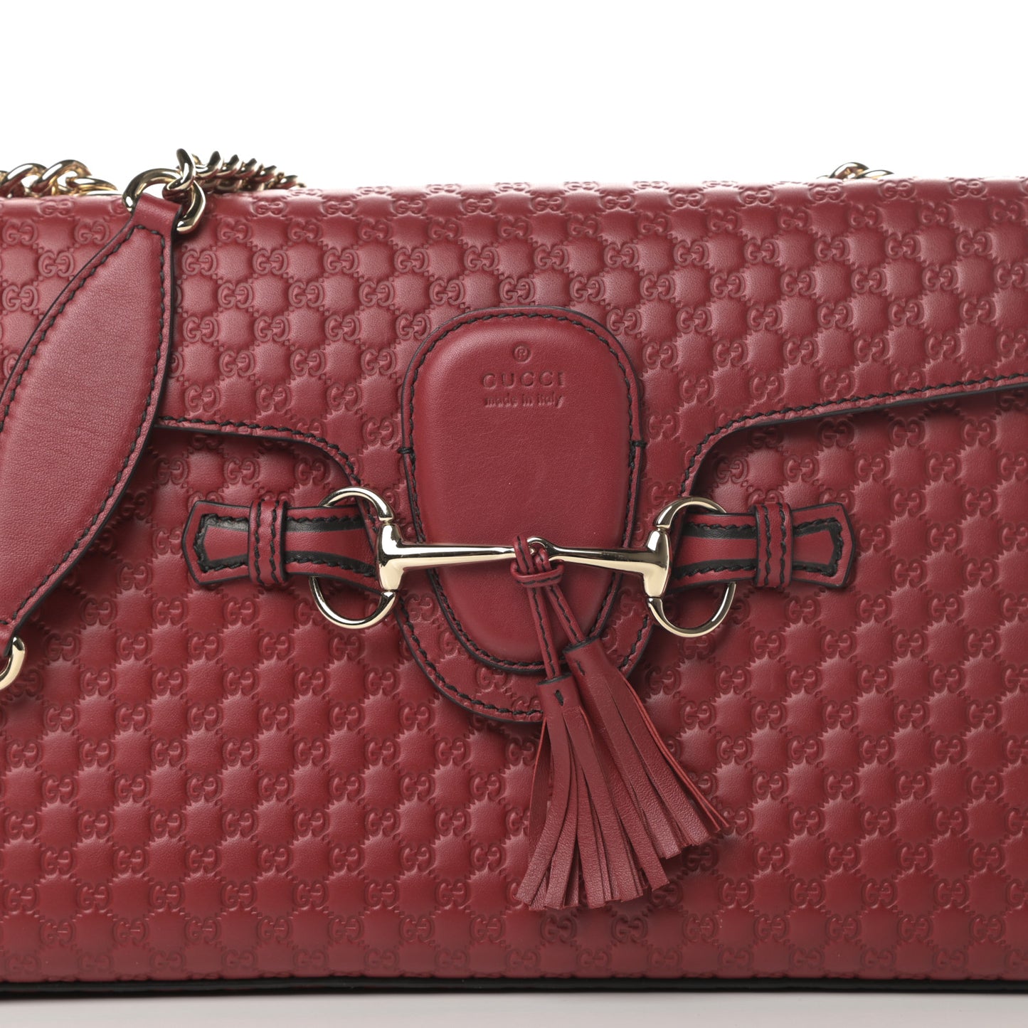 Microguccissima Medium Emily Chain Shoulder Bag Red
