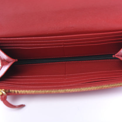Balenciaga Chevre Gold Metallic Edge Hardware Money Wallet Rouge Grenade 4 of 6