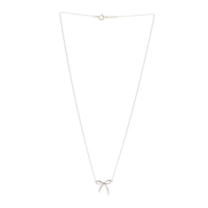 Tiffany Sterling Silver Bow Pendant Necklace 3 of 5