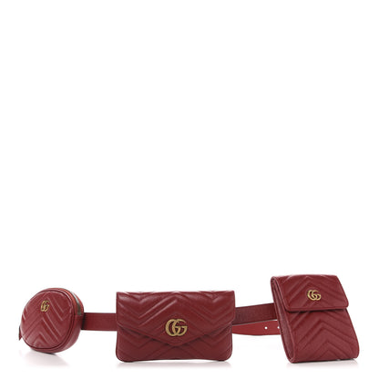 Gucci Azalea Calfskin Matelasse GG Marmont Multi Belt Bag 85 34 Romantic Cerise 1 of 19