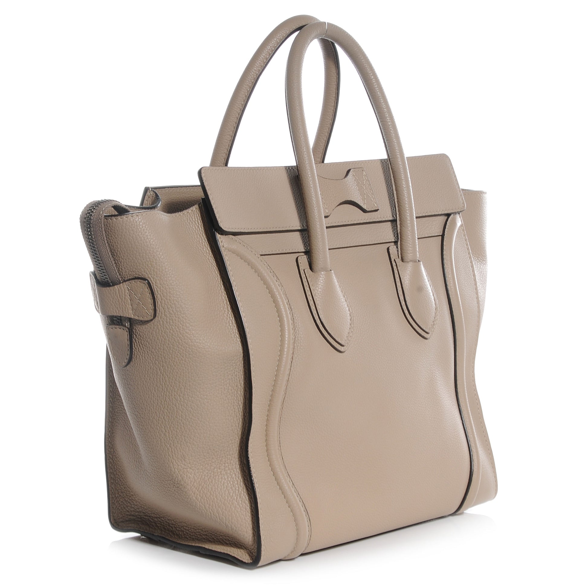 Celine Drummed Calfskin Mini Luggage Dune 3 of 7