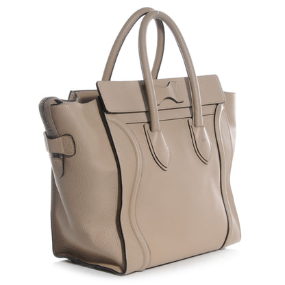Celine Drummed Calfskin Mini Luggage Dune 3 of 7