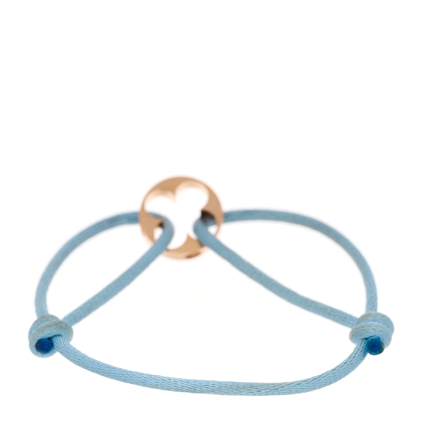 18K Pink Gold Empreinte Adjustable Cord Bracelet Blue