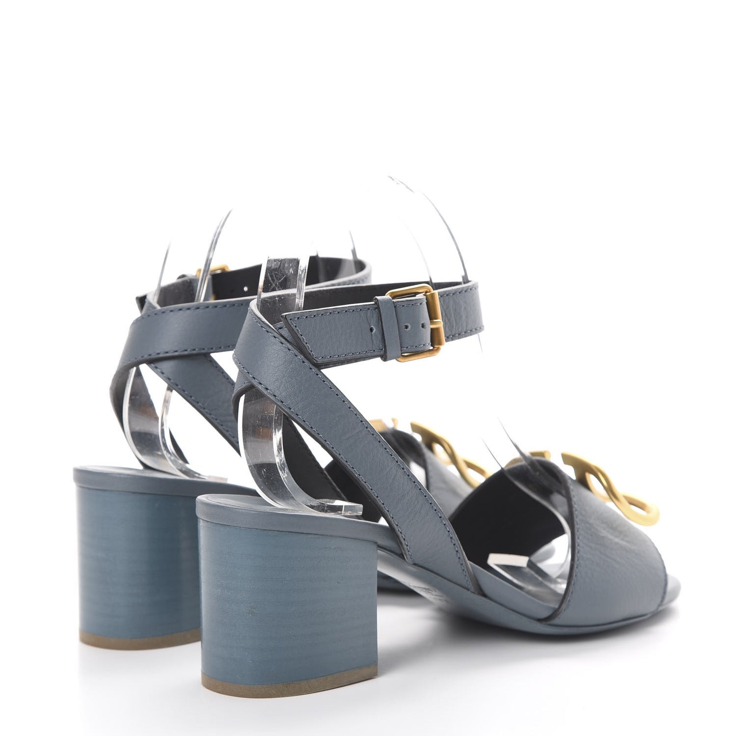 Grainy Cowhide VLogo 60mm Sandals 37.5 Amadeus