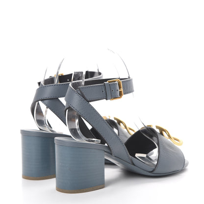 Valentino Garavani Grainy Cowhide VLogo 60mm Sandals 37.5 Amadeus 4 of 8