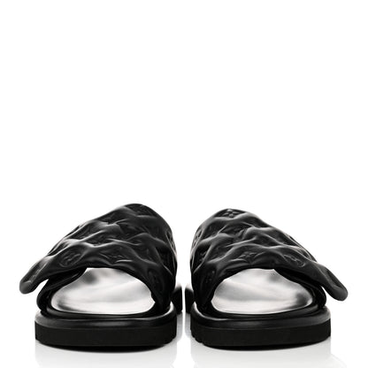 Louis Vuitton Lambskin Embossed Monogram Pool Pillow Flat Comfort Mule 38 Black 2 of 9