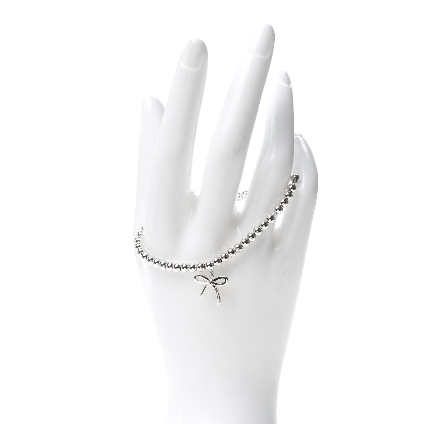 Sterling Silver 4mm Bow Bead Bracelet