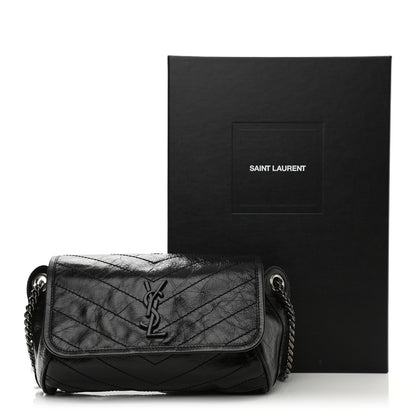 Saint Laurent Crinkled Calfskin Matelasse Monogram Niki Body Bag Black 11 of 11