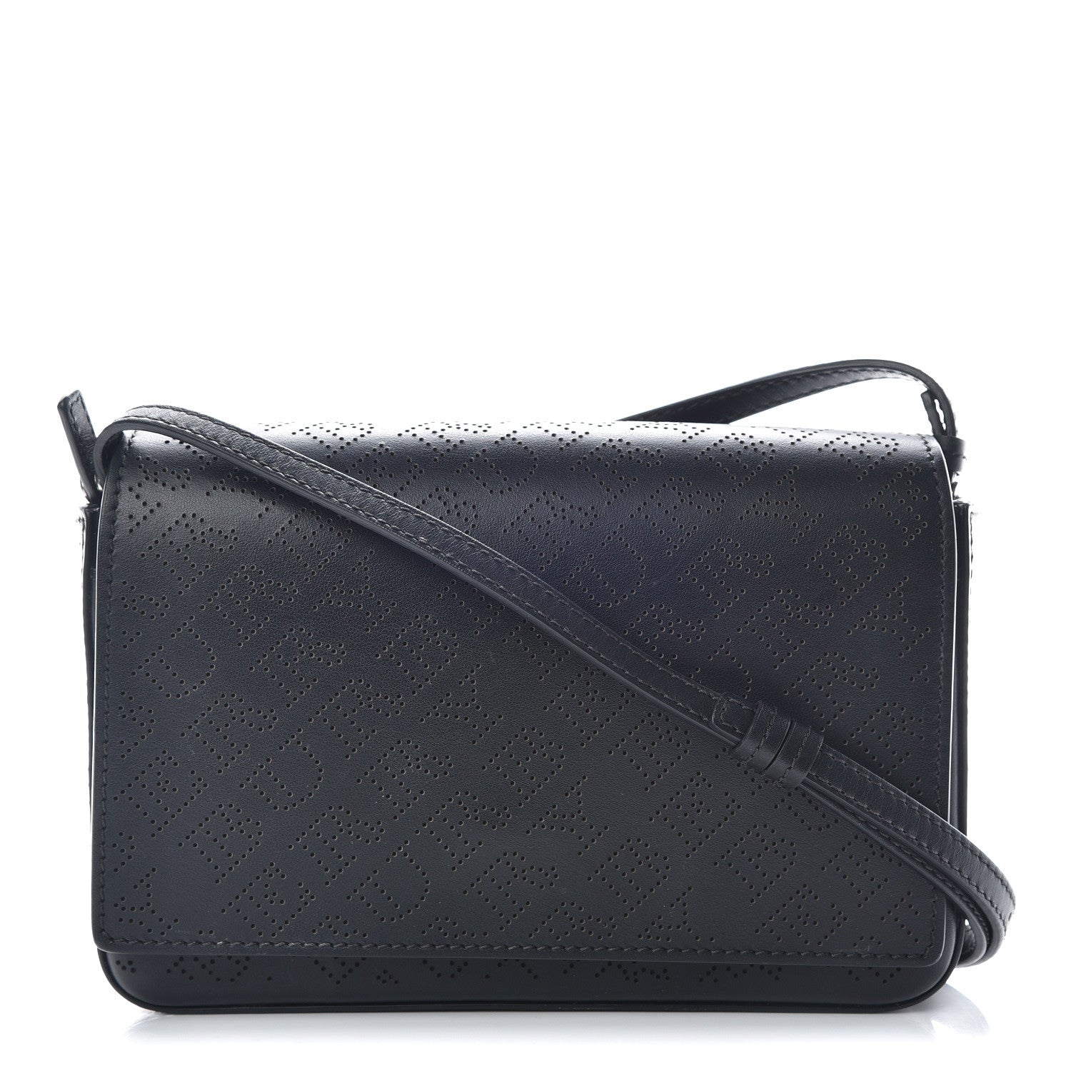 Burberry Calfskin Perforated Logo Hampshire Crossbody Black 1 of 10