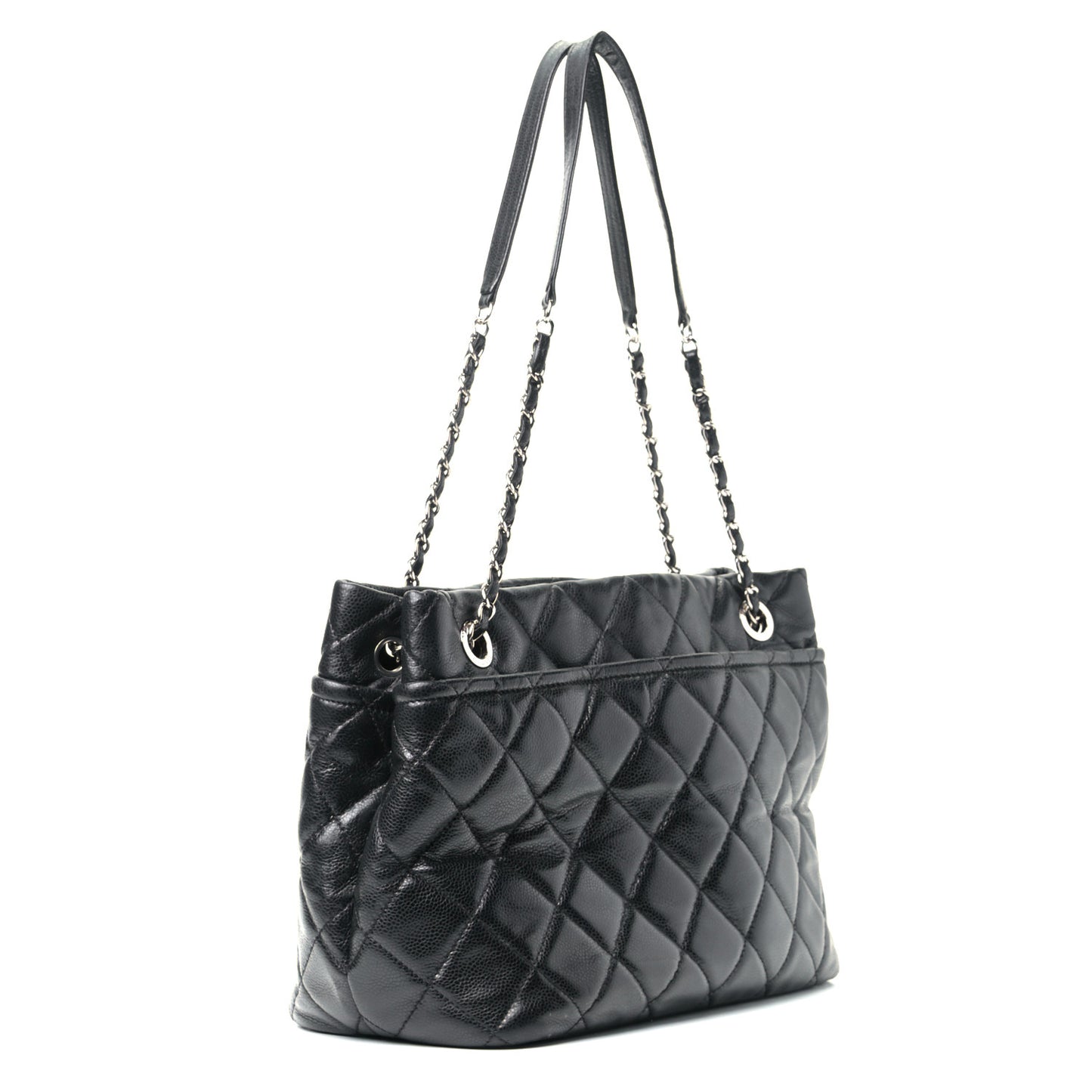 Caviar Quilted Timeless CC Soft Tote Black
