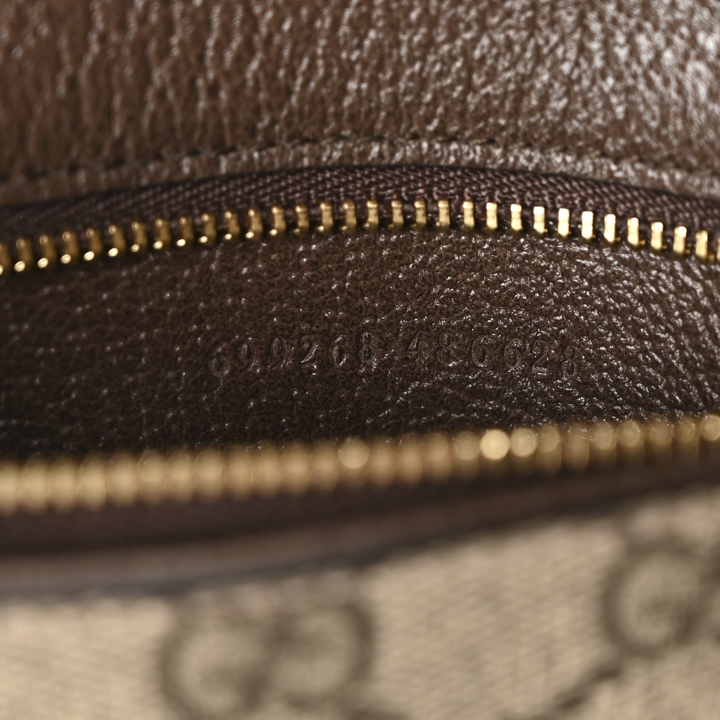 GG Supreme Monogram Textured Dollar Calfskin Blondie Chain Shoulder Flap Bag Beige Ebony New Acero