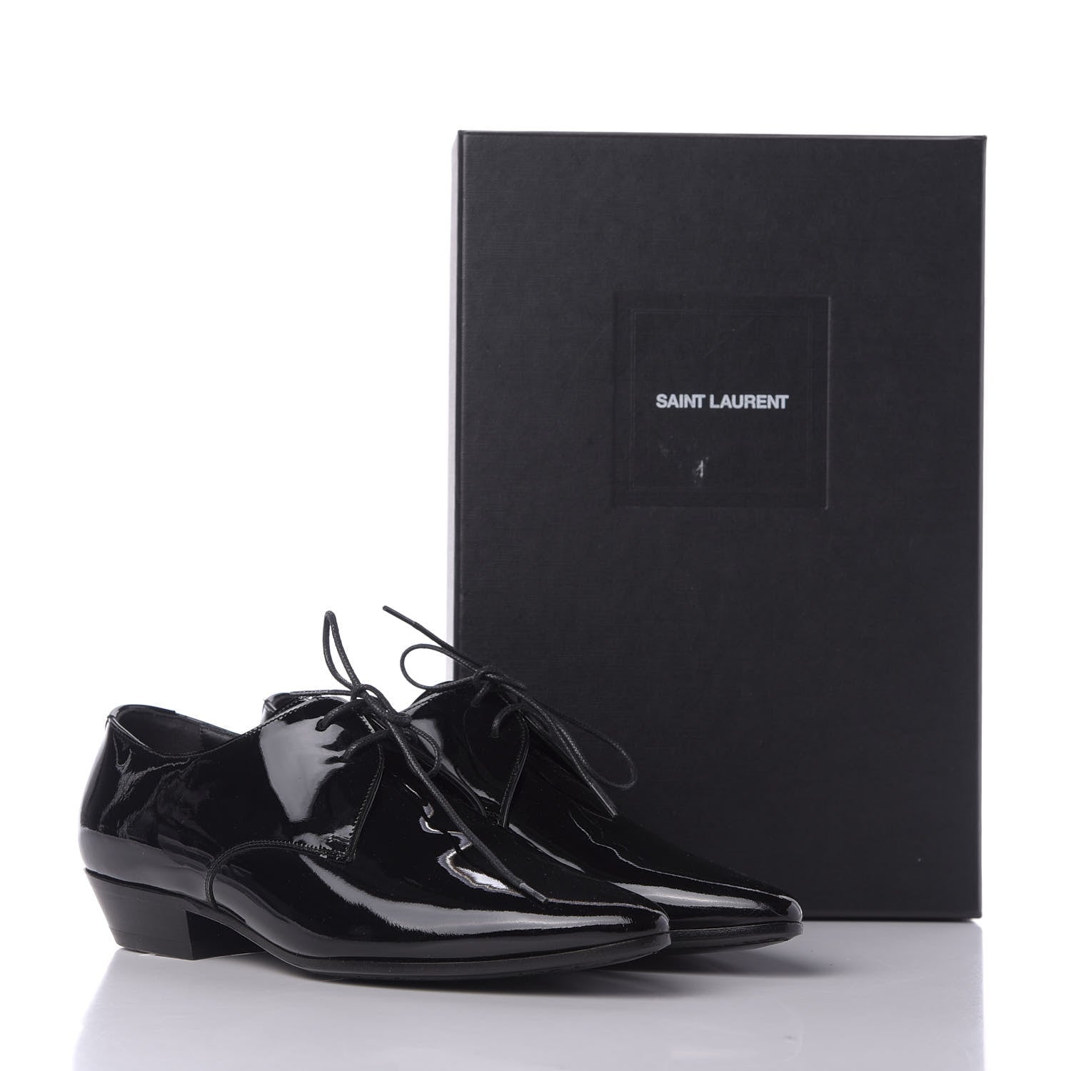 Saint Laurent Patent Calfskin Jonas Derby 38.5 Black 11 of 11
