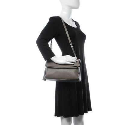 Saint Laurent Sheepskin Medium West Hollywood Monogram Fold-Over Bag Grey 2 of 9