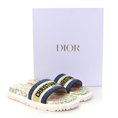 Christian Dior Canvas D-Constellation Embroidered Dway 10mm Slide Sandals 41 White Multicolor 9 of 9
