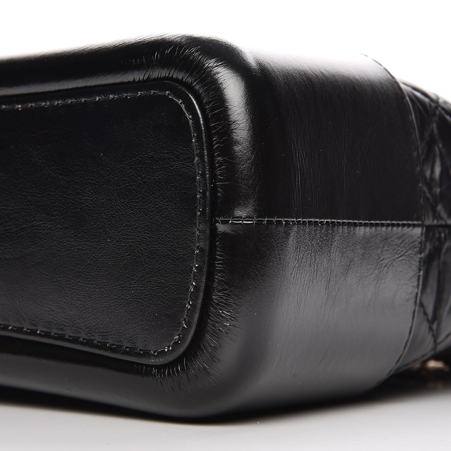 Aged Calfskin Quilted Medium Gabrielle Hobo Black