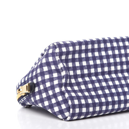 Prada Canapa St Vichy Gingham Cosmetic Pouch Baltico 6 of 10