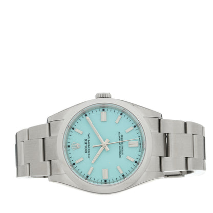 Rolex Stainless Steel 36mm Oyster Perpetual Watch Turquoise 126000 2 of 5