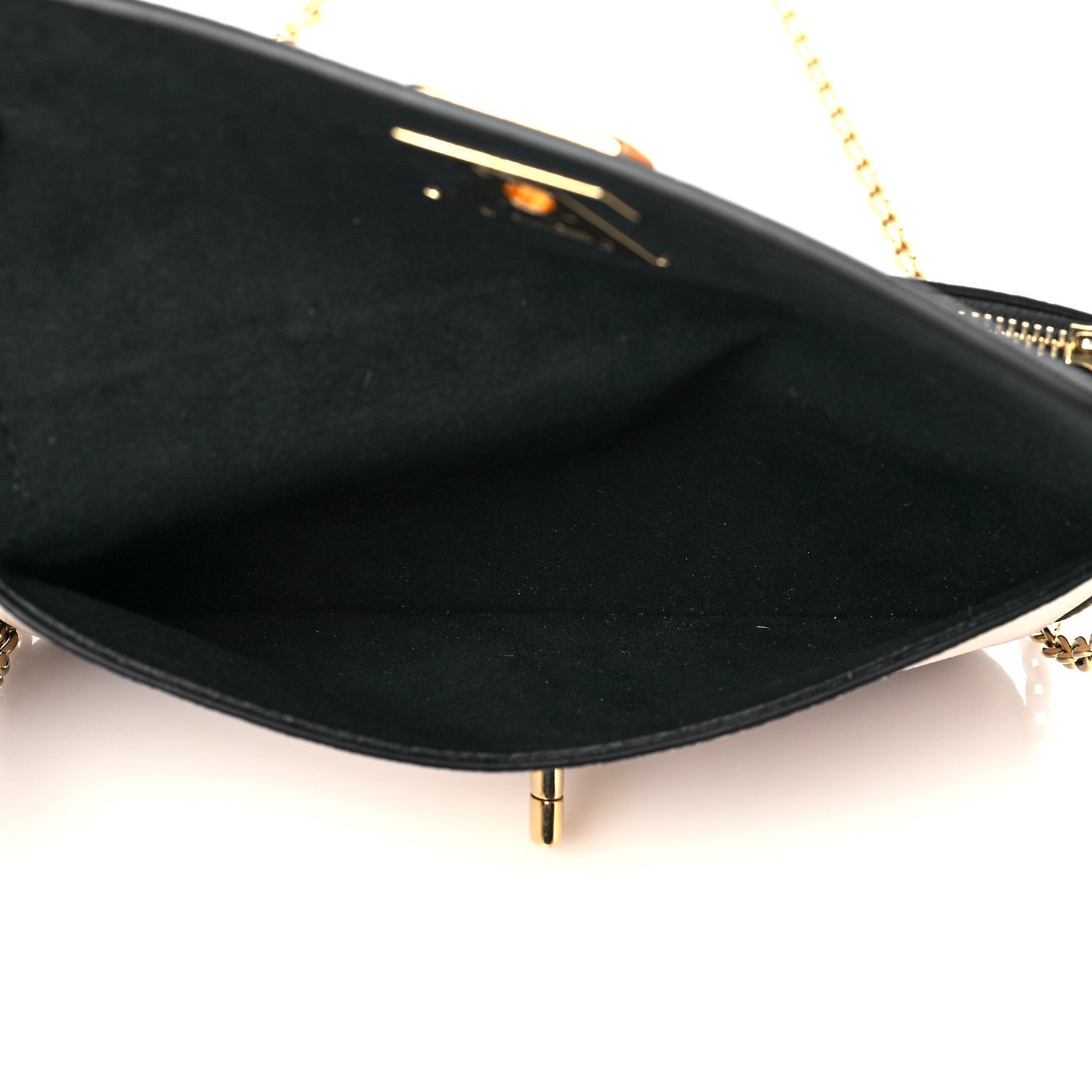 Louis Vuitton Calfskin Lockme Phone Chain Pouch Vanille Black 5 of 11