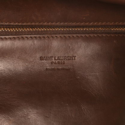 Saint Laurent Raffia Calfskin Small Panier Tote Naturale Nut 6 of 10